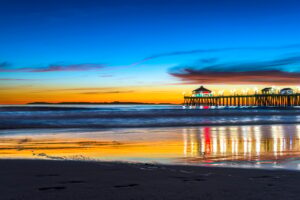 Huntington beach Pier at Sunset